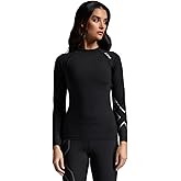 2XU Womens Ignition Compression Long Sleeve Shirt for Training and Fitness, Black/Silver