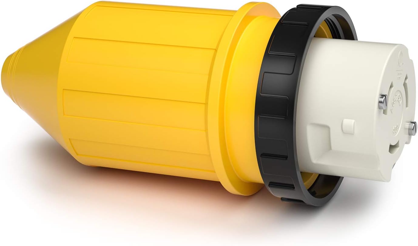 Kohree 50 AMP RV Power Cord Cover Twist Lock With Boot Inlet Locking