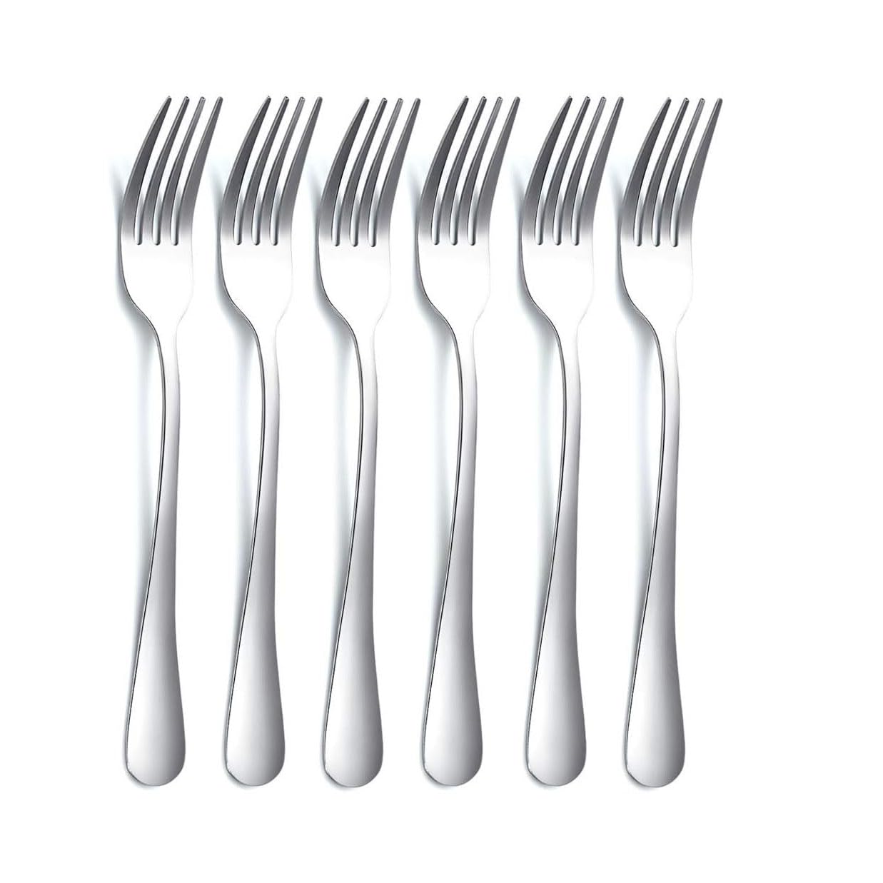 Stainless Steel Fork Set - 6 Piece Dinner Fork Set, Dishwasher Safe, Table and Cake Forks for Home Kitchen & Restaurant (20cm)