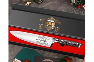 Funistree Gifts for Dad Men, Fathers Day Dads Gifts for Dad, Dad Birthday Gift from Daughter Son Kids, 8 inch Pro German 1.4116 Chef Knife, Kitchen Knife Gift Set for Best Dad Father