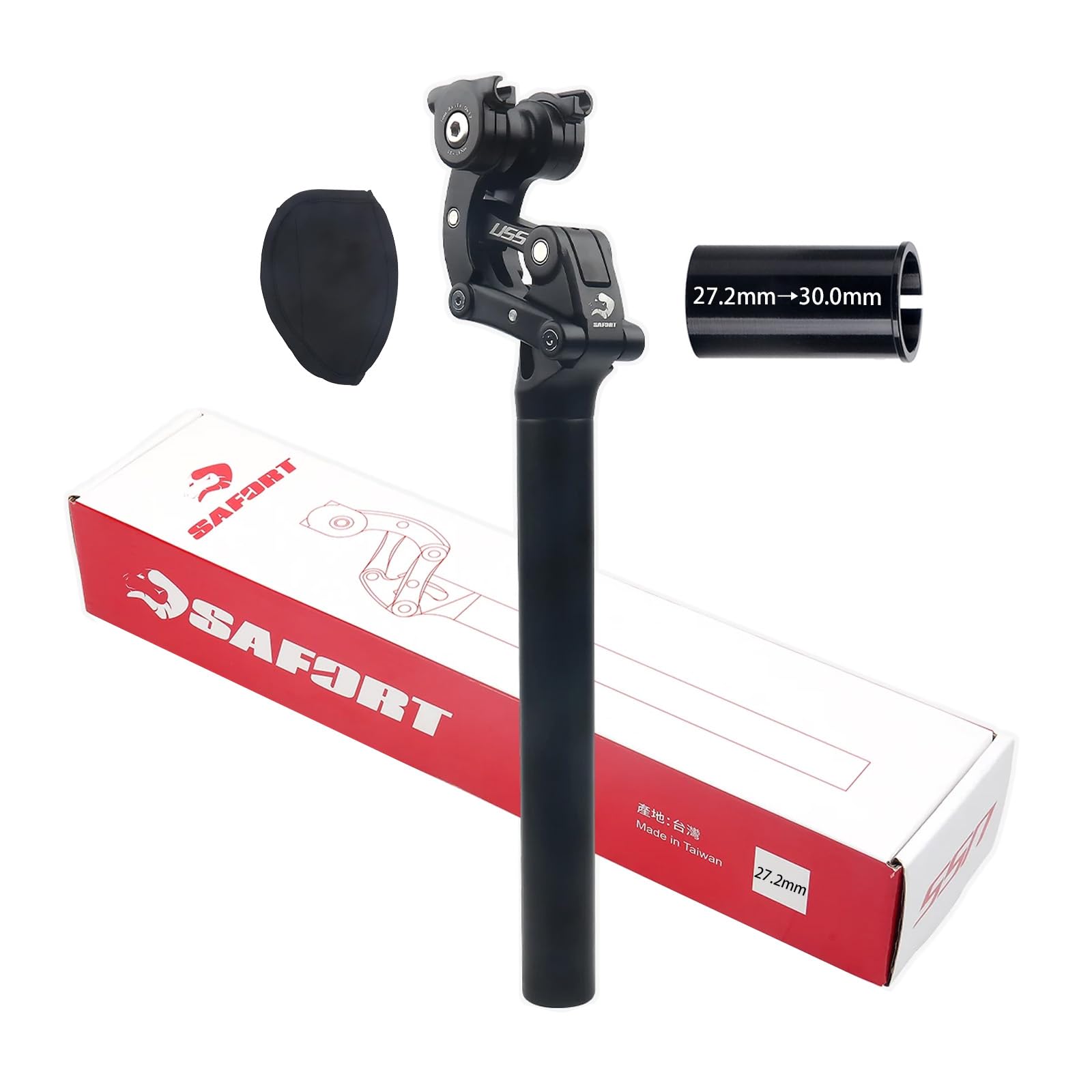 Photo 1 of CooMeng SAFORT USS SP18 Suspension Seatpost 4-Links Structure with Hard/Soft Micro Adjustment Function 27.2/28.6/30.0/30.4/30.9/31.6/33.9mm for Road, Gravel, MTB & Electric Bikes-30.0MM