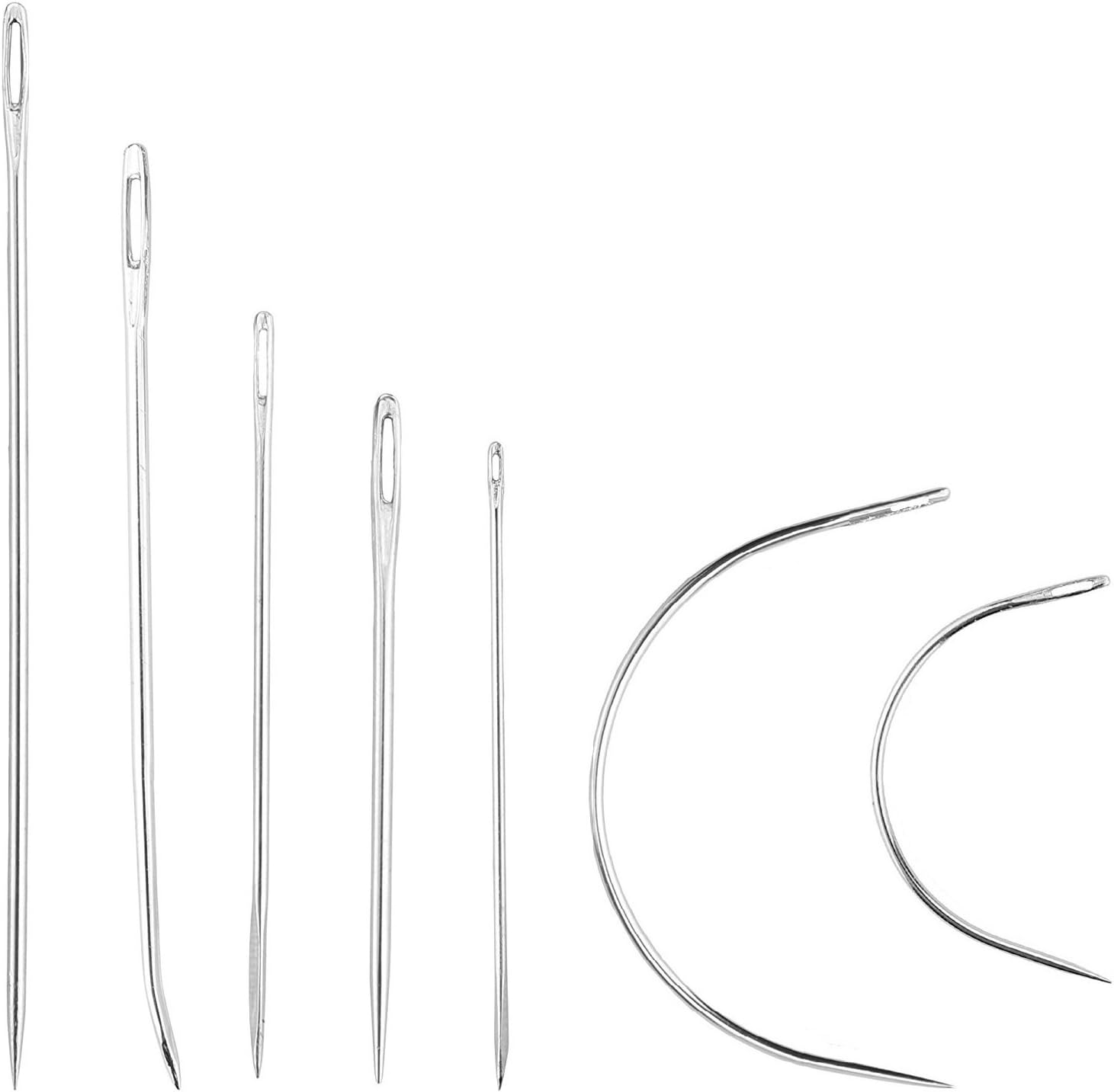 18 Pieces Leather Craft Tool Leather Hand Sewing Needles Upholstery Carpet Leather Canvas DIY Sewing Accessories