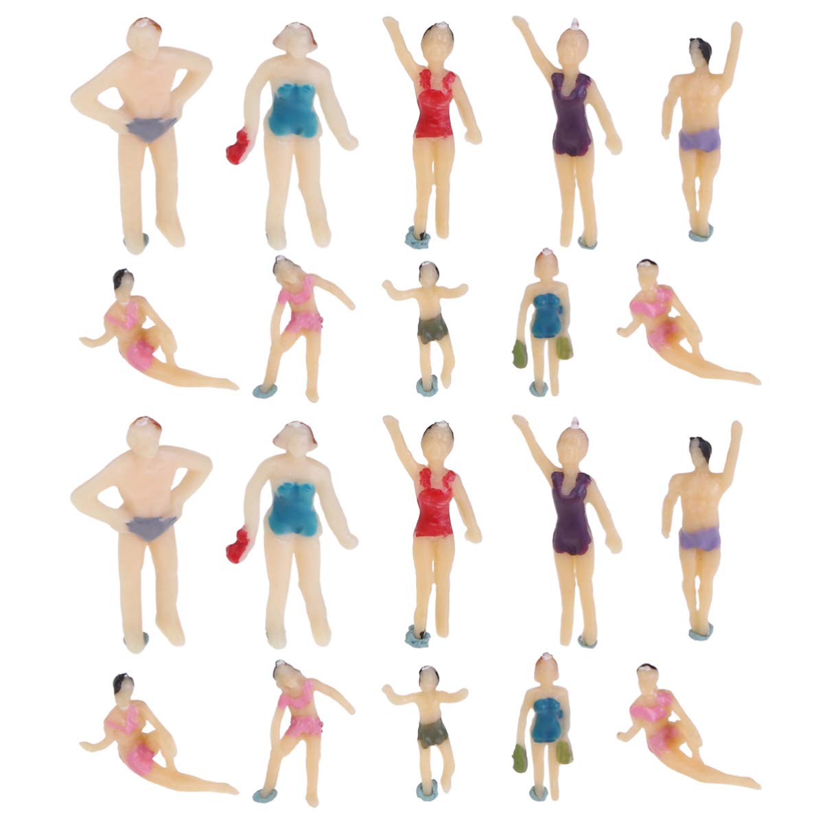 Milisten Simulation Character Colored Swimsuit People Model 1:75 1:100 Scale Miniature Figures for Landscape Construction Model Accessories Beach Party Layout