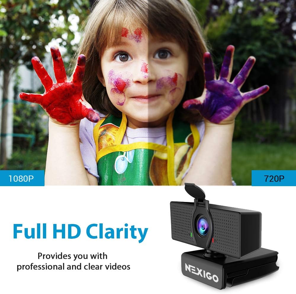 1080P Business Webcam with Microphone & Privacy Cover, 2020 NexiGo N60 USB HD Camera, 110-degree Wide Angle, Plug and Play, Laptop Computer Web Cam for Zoom YouTube Skype FaceTime OBS Teams: Computers & Accessories