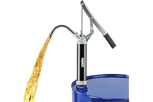 Orion Motor Tech 55 Gallon Drum Pump, Lever Action Barrel Pump for 15 to 55gal Drums, Heavy Duty Barrel Hand Pump with Telescoping Suction Tube Transferring Heating Oil, Motor Oil, Transmission Fluid