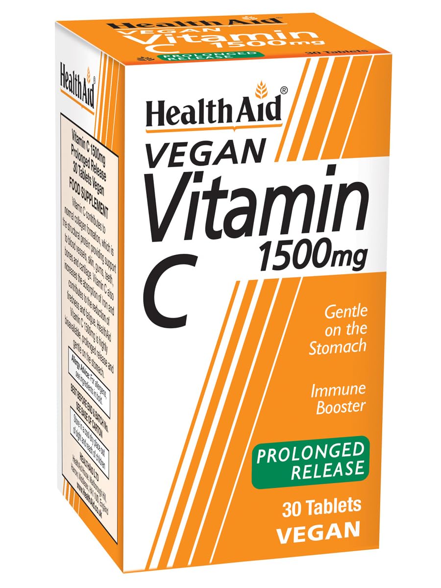 HealthAid Vitamin C 1500mg - Prolong Release - 30 Vegan Tablets