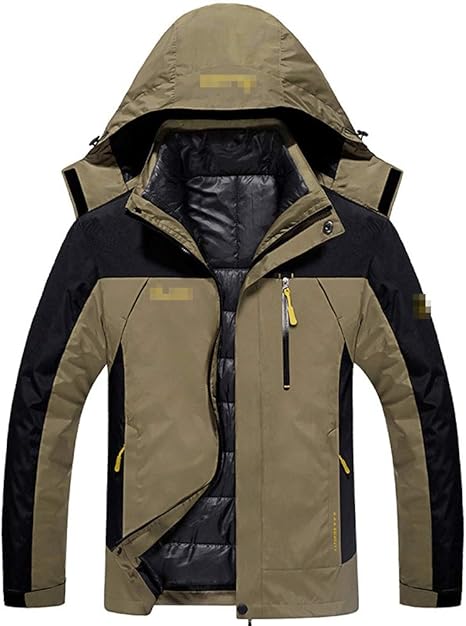 Amazon Co Jp メンズウォータープルーフスキージャケット カーキスキージャケット防水スノーボードコート防風マウンテンレインジャケット 色 カーキ サイズ 3xl ホーム キッチン