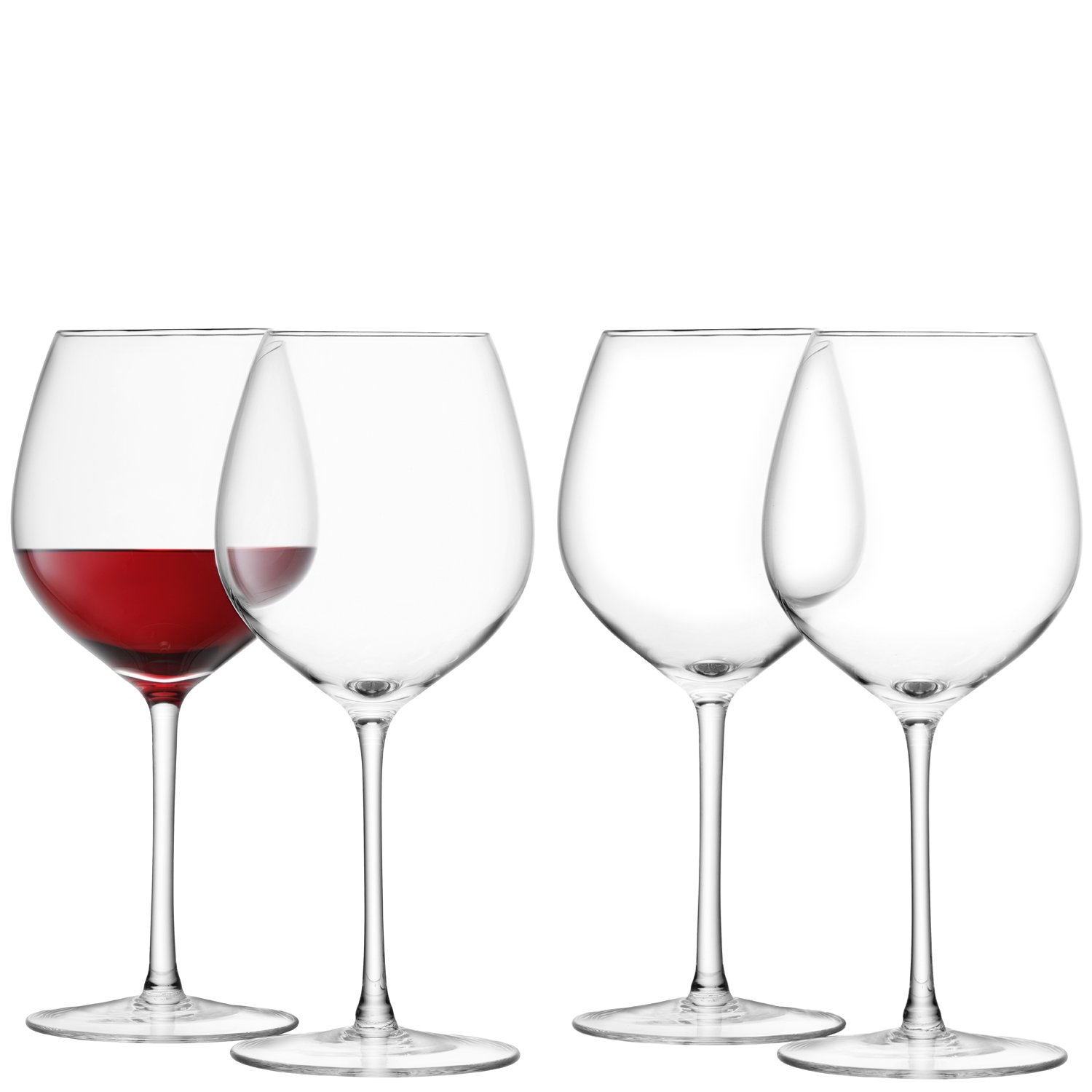 LSA Wine Red Wine Glass 400ml Clear | Set of 4 | Mouthblown & Handmade Glass | WI21