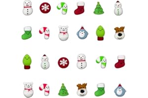 QINGQIU 24 PCS Christmas Mochi Squishy Toys Squishies Christmas Toys for Kids Girls Boys Toddlers Christmas Party Favors Stocking Stuffers Gifts