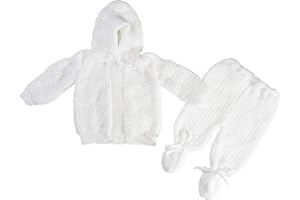 FLVFF Baby Crochet Outfit Set Newborn Boy's Girl's Warm Winter Beautiful Clothing 2 Pieces