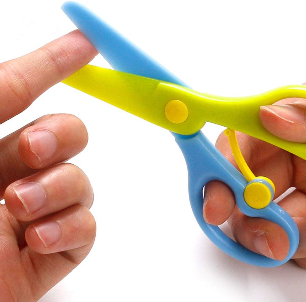 LovesTown Preschool Training Scissors, 4Pcs Children Safety Scissors Pre-School Training Scissors Safety Scissors Art Craft Scissors