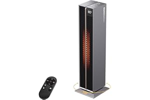 ComDomus Space Heater Large Room, 32” Electric Heaters for Indoor Use with Remote, 120° Oscillation, 5 Heat Levels, 3 Modes, 