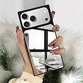 VAOXTY Compatible with iPhone 17 Pro Case Rectangle Mirror Case Cute for Women Girls Makeup Glass Mirror Back Design Fashion Luxury Slim Thin Protective Cover Phone Case
