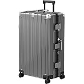 Krute Aluminum Frame Luggage 28 Inch Checked Suitcase with Spinner Wheels TSA Approved No Zipper Hard Shell Luggage PC+ABS Travel Suitcase