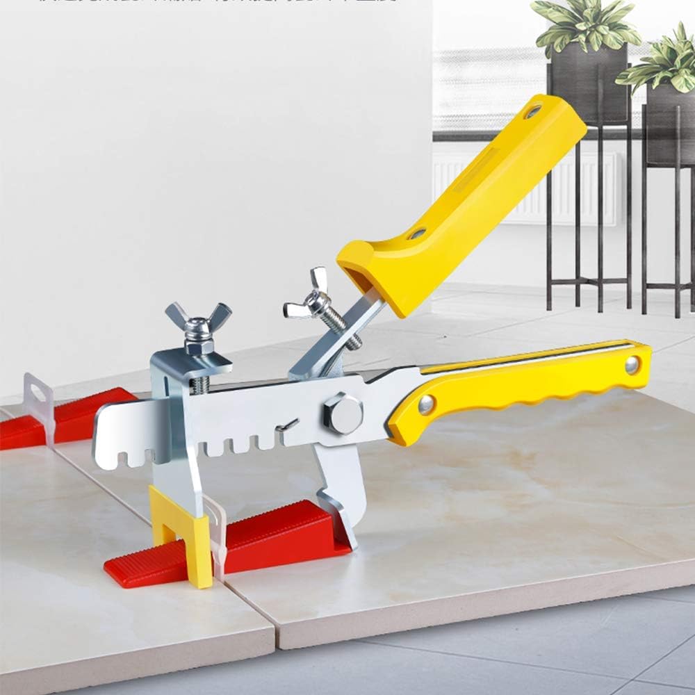Tile Leveling System, Premium 300 pcs 1/8" Tile Spacers Clips, 100 pcs Reusable Wedges and 1 pc Floor Tiles Pliers for Living Room Shower Floor/Wall Base Tile Leveler Tools for Installation - - 