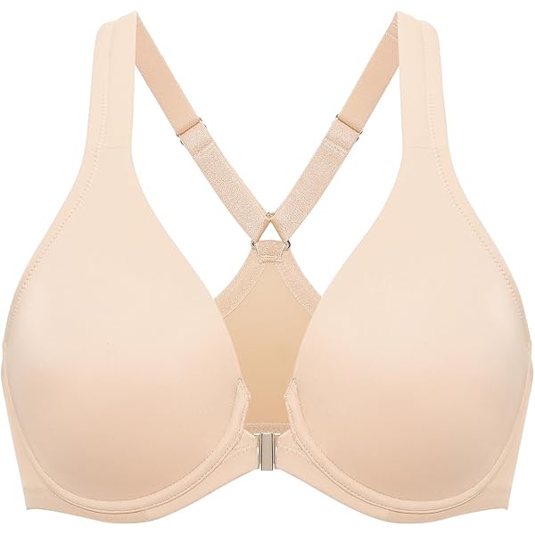 DELIMIRA Women's Racerback Front Closure Bras Lace Plus Size Full