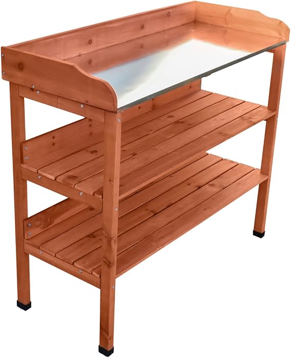 KCT 3 Tier Wooden Outdoor Garden Potting Bench Amazon.co.uk Garden