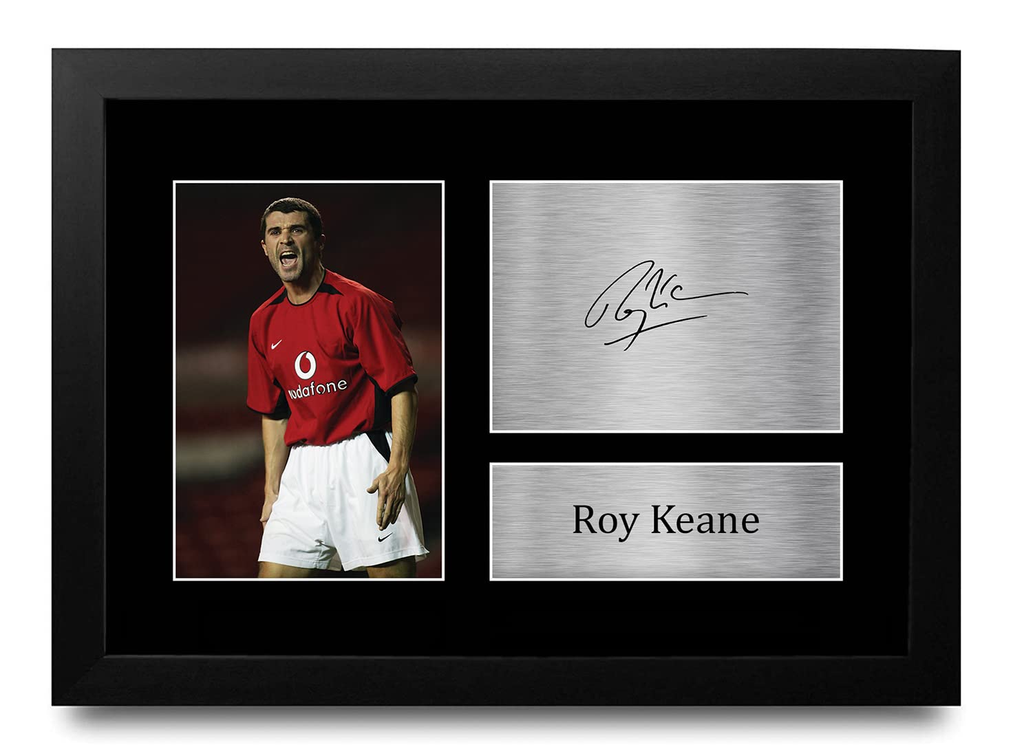 HWC Trading FRAMED Roy Keane Gift Signed A4 Printed Autograph Gifts Photo Display