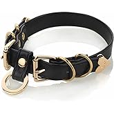 ADEMISHIA Handmade Punk Gold O-Ring Leather Choker Necklaces With Buckle Fastening Adjustable Collar For Womens