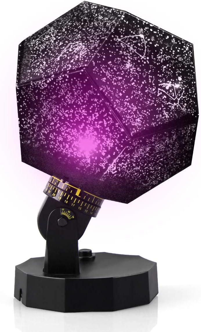 Lisnec DIY Night Light Baby Star Projector, Star Sky Night Light, Multicolor Changing Lighting LED Starry Rotating Projection Lamp Gift for Kid Children Girl with USB Cables