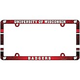 NCAA Wisconsin Badgers Full Color License Plate Frame, Team Color, One Size