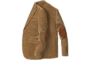 ONAXTDA Men's Corduroy Blazer with Elbow Patch Business Casual Jacket Spring Fall Sport Coats