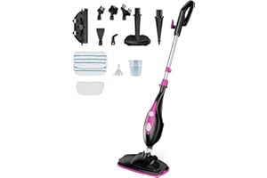 NEWBULIG 14-in-1 Steam Mop, Powerful Detachable Handheld Steam Cleaner for Floor Cleaning with 2 Washable Pads, 16.4 FT Cord, Multi-Purpose Floor Steamer for Hardwood, Clothes, Carpet, Tile, Grout