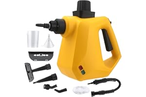 CKductpro Handheld SteamShot Cleaner, Multipurpose Portable High Pressure Steamer with Safety Lock and Accessories for Carpet, Couch, Clothes,Upholstery,Kitchen, Bathroom，Furniture,Yellow