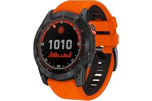 OUTVI 26mm watch band for garmin fenix 7x sapphire solar fenix 6x pro solar fenix 5x 3 hr quick release fit dual color silicone watch strap replacement for garmin epix 2 pro sapphire 51mm Descent MK1/2/2i