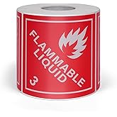 YIKIADA 500 PCS Hazard Class 3 DOT Flammable Liquids Placard 4 × 4 Inches Waterproof Vinyl Self Adhesive Roll Stickers Removable Labels for Shipping Transportation Storage
