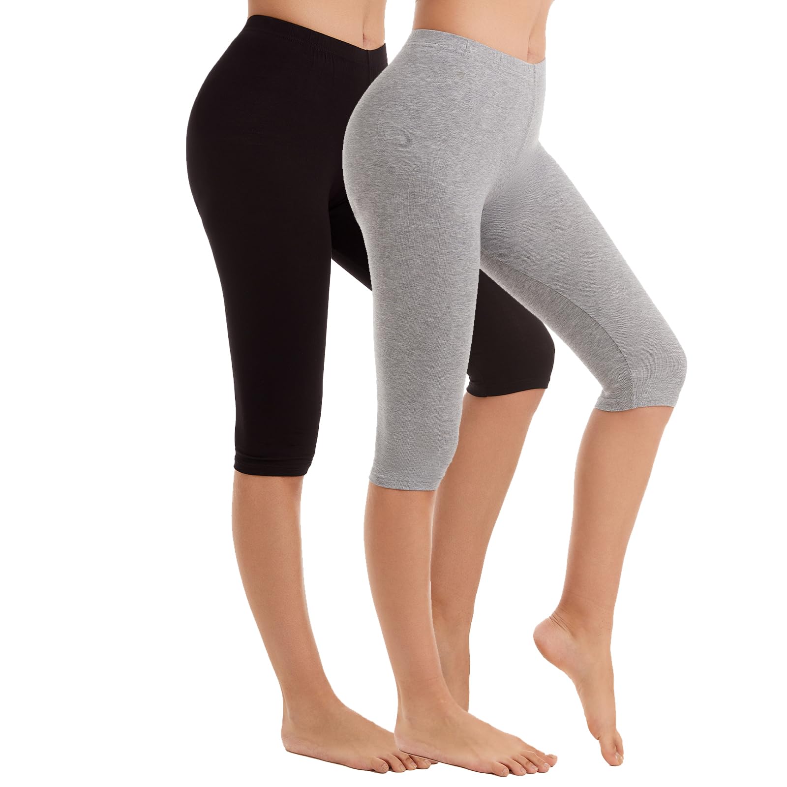 Vinconie Ladies Leggings Cropped 3/4 Length Womens Running Shorts Under Dresses