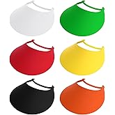 SUMERSHA 6Pcs Foam Sun Visors for Women Summer Sun Protection Hat Adjustable Soft Visors with Coil Bands - Assorted Colors for Beach Outdoor Sports Multi