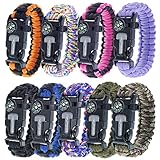 Paracord Planet Survival Youth Paracord Bracelets – Comes with Flint, Firestarter, Whistle, Compass & Knife/Scraper – Stay Safe Camping, Hiking, Fishing, in the Wilderness, & More