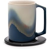 Ui Artist Collection Self-Heating Mug Set &ndash; Arctic Radiance | 12 fl oz / 355 mL Handcrafted Ceramic Coffee &amp; Tea Mug with Heating Pad