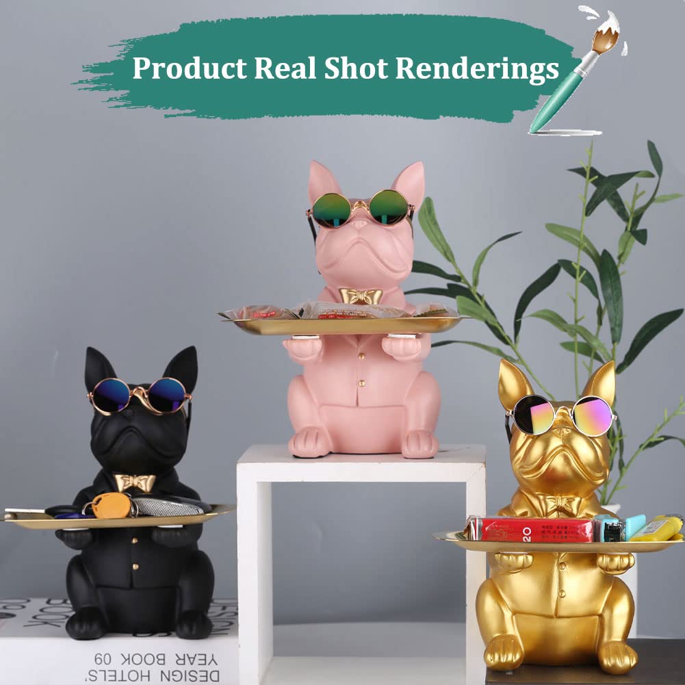 Resin Bulldog Tray Statue
