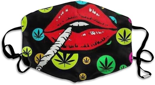 Amazon De Not Applicable Mask Basiccolorful Marijuana Weed Leaf And Smoking Lip Cute Fashion Cold Maske Ski Layers Baumwolle Half Facemaske Unisex 1 Stuck One Size Weiss