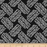 Star Wars The Force Awakens Logo Black Fabric By The Yard