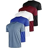 5 Pack Men's Dry Fit Moisture Wicking Performance Tshirts Mesh Quick Dry Active Athletic Crew Tees Short Sleeve
