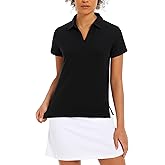 Stelle Women Golf Polo Shirts Tennis Shirt Short Sleeve V Neck Quick-Drying Collared Top