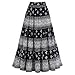 Women's Reversible Twilight Black And White Paisley Peasant Skirt