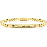 Mkrx3 Dont Let The Hard Days Win Inspirational Bracelets for Women, Elastic Beaded Bracelet Christmas Birthday Jewelry Gift