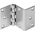 GBGS 6 Pcs 2-3/4" Offset Door Hinge,Half-Surface Chest Hinges for 1-3/8" Thick Door Panel,Sliver