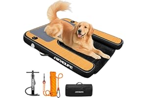 Inflatable Dog Boat Ramp Dog Water Ramp for Pool, Float Floating Dog Ramps with Anti-Slip EVA for Lakes, Boats, Docks