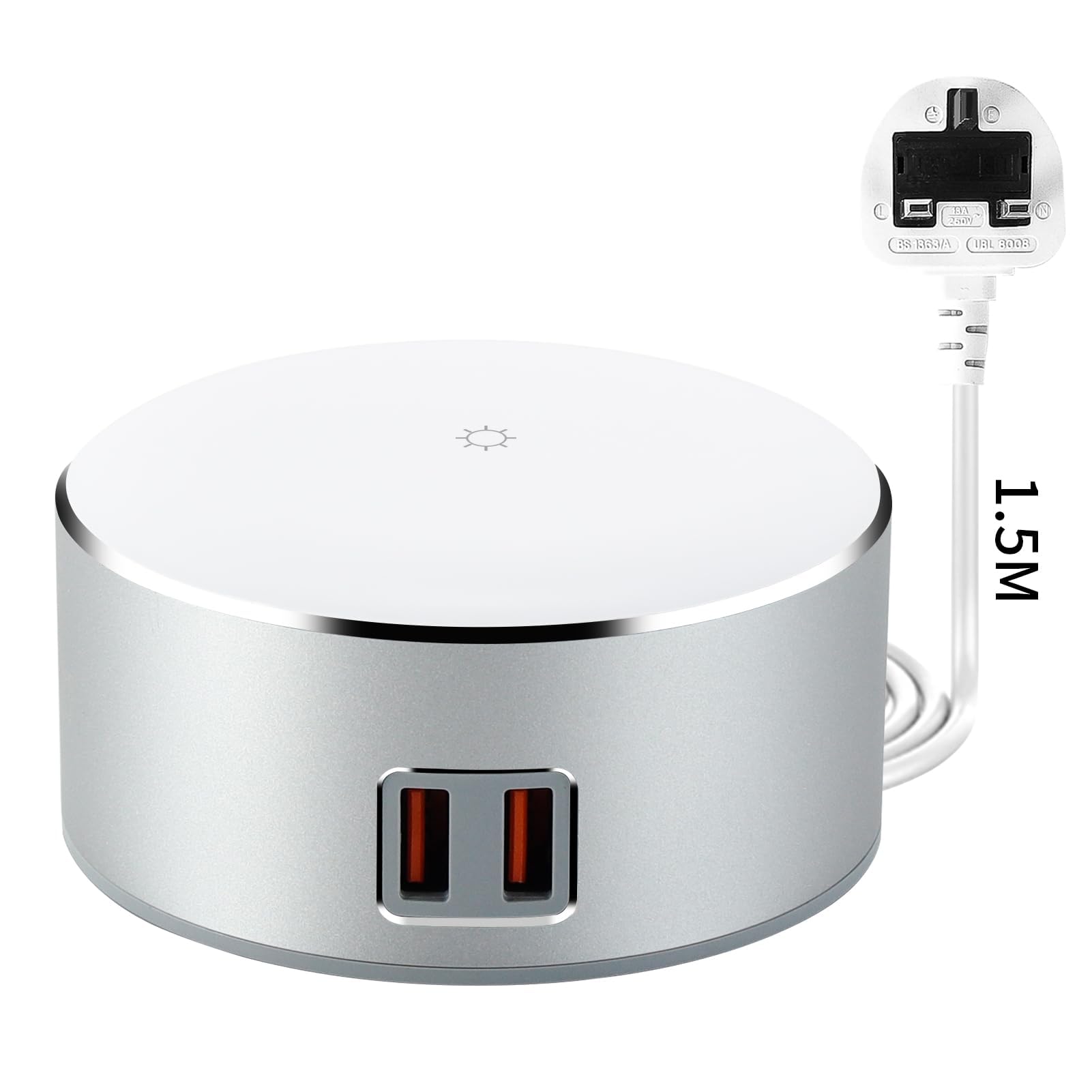 MINGWU Smart Touch Control Nightstand Lamp with 3-Level Brightness, Dual Quick Charge Ports - 5W LED Bedside Lamp for Bedrooms, Guest Rooms, and Living Rooms