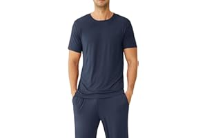 Latuza Men's Viscose Crew Neck Short Sleeves Pajama Sleep Shirt