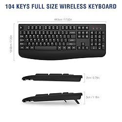 EDJO Wireless Keyboard, 2.4G Ergonomic Full Size