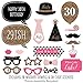 Chic 30th Birthday - Pink, Black and Gold - Birthday Photo Booth Props Kit - 20 Count
