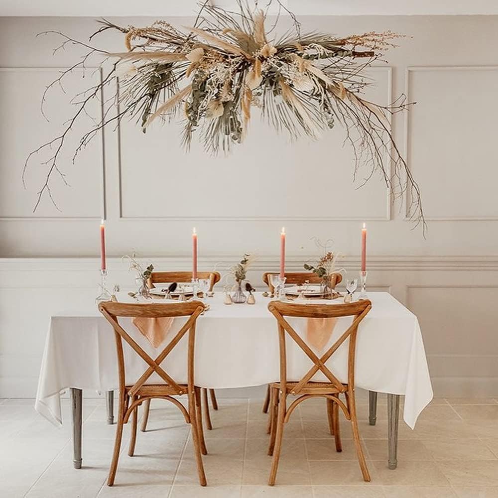 LuoluoHouse White Tablecloth Rectangle Table Cover Kitchen Linen 60x102 inch Waterproof Tablecloth Outdoor Table Decoration Wrinkle and Stain Resistant Table Fabric: Home & Kitchen