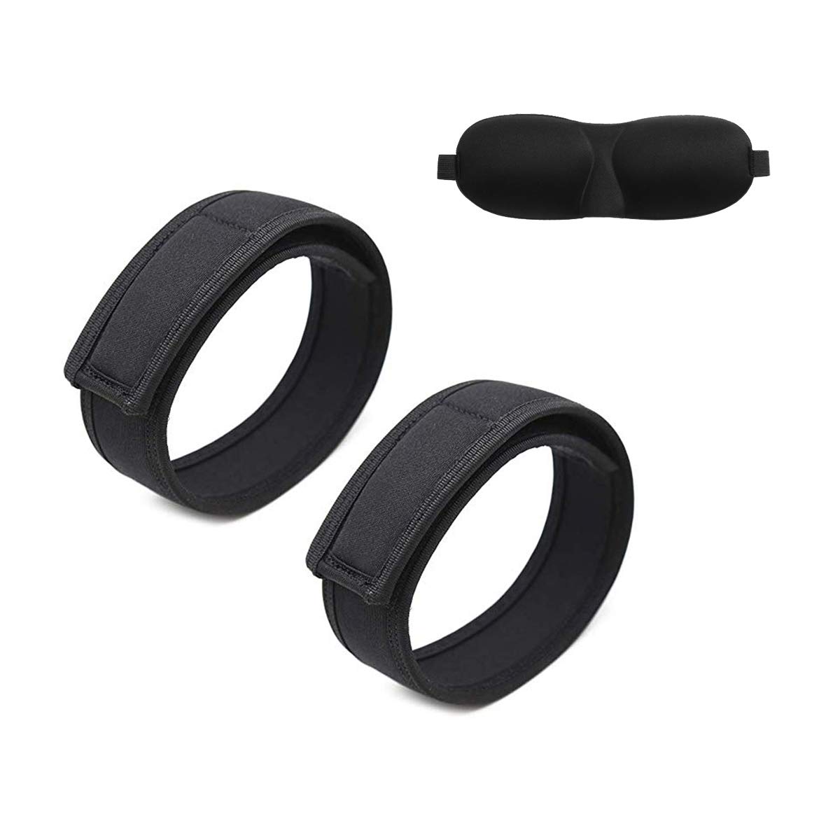 Toosexylingerie Neoprene Puppy Custom Bold Color Armband with Blindfold Eye Mask (Black)