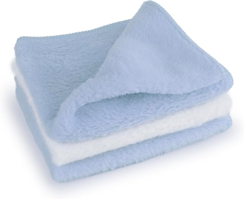 D.A.Y. Republic 3 Pack Microfiber Baby Face Wash Cloths 28x28cm Pink/White